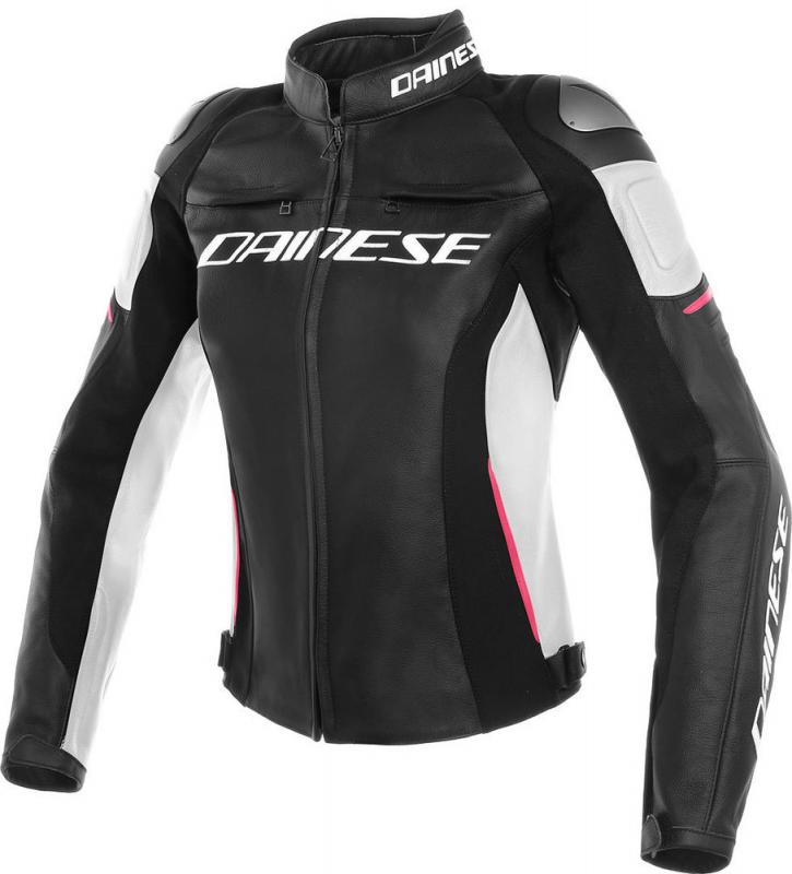 Dainese Куртка Кожаная Женская Racing 3 Lady Blk/whi/fuchsia