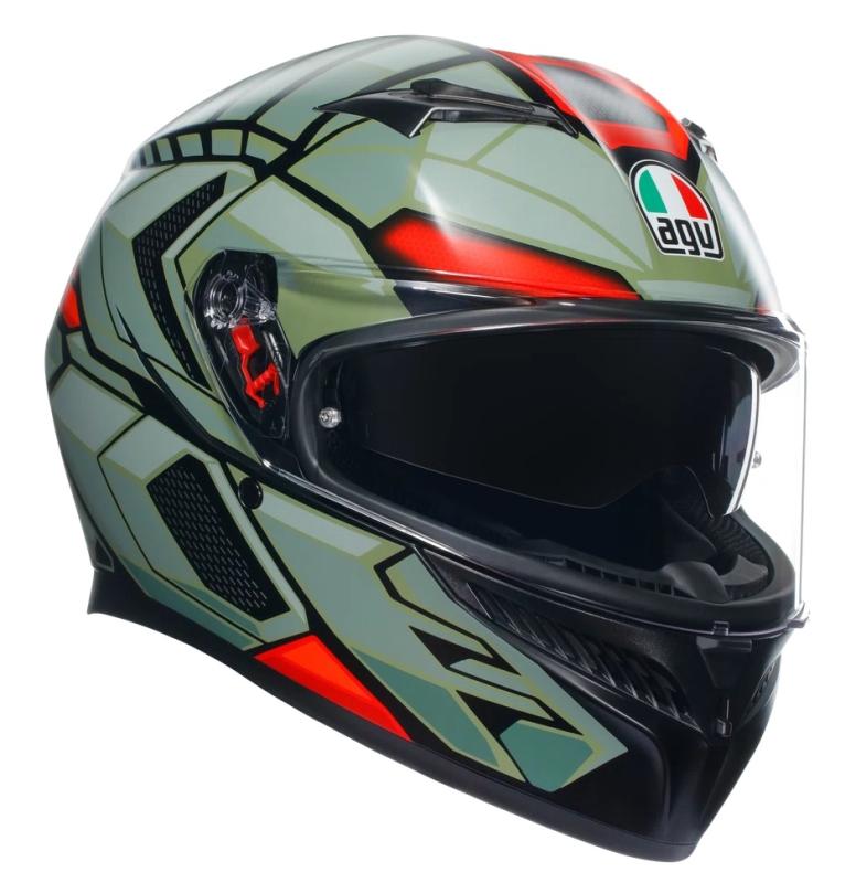 Шлем AGV K3 Decept Matt Black/Green/Red