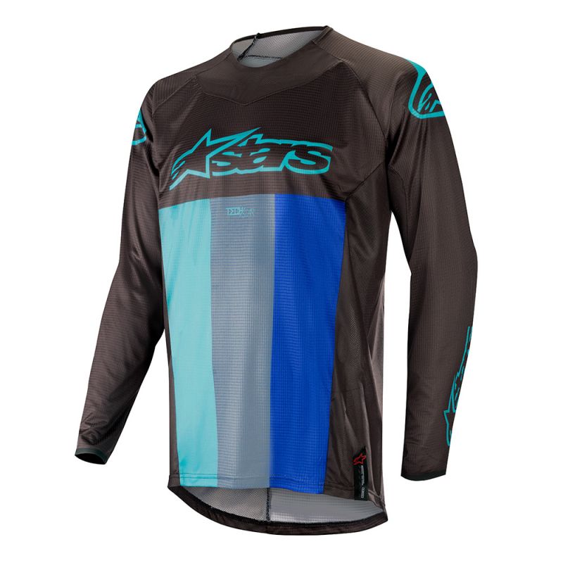 Джерси Alpinestars Techstar Venom Jersey, черно-бирюзово-синий