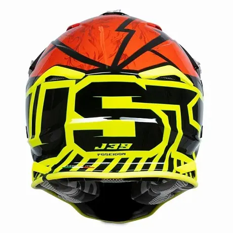 Шлем кроссовый JUST1 J39 POSEIDON черный/Hi-Vis желтый/ красный матовый