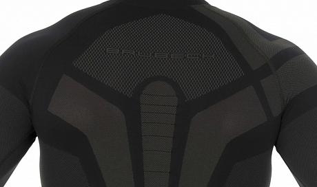 Термобелье (футболка, дл. рукав) зональное Brubeck DRY, черно-графитовая