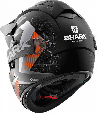 Шлем кроссовый Shark Explore-R Peka черный/оранжевый