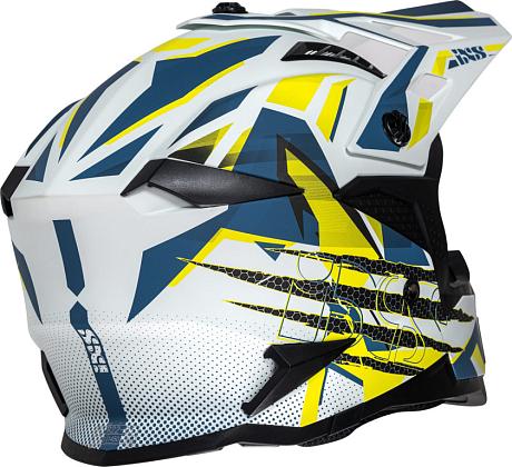 Шлем кроссовый IXS iXS363 2.0 сине-желтый флуо S