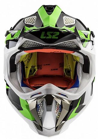 Кроссовый шлем LS2 MX470 Subverter Nimble, черно-зеленый