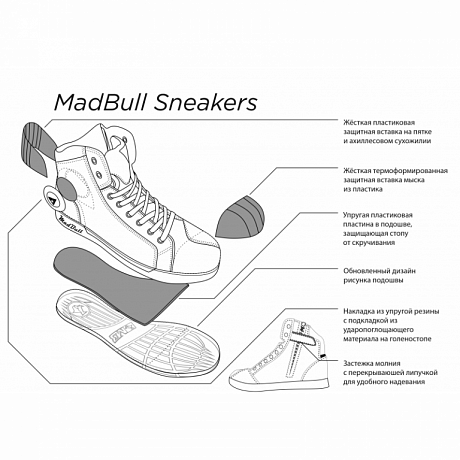 Мотокеды MadBull Sneakers Black/Neon Green 37