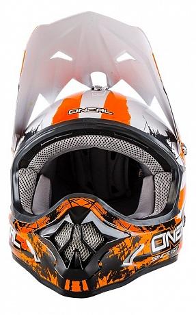 Кроссовый шлем Oneal 3series Shocker чёрно-оранжевый