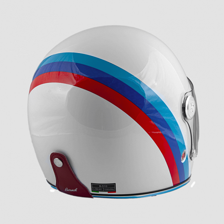 Шлем Beon Vintage F1 SHINY WHITE/RED BLUE M