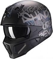 Мотошлем Scorpion Exo Covert-X Wall, черный матовый/серый матовый