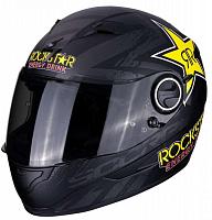 Мотошлем Scorpion Exo-490 Rockstar, цвет Черный Матовый/Желтый/Красный