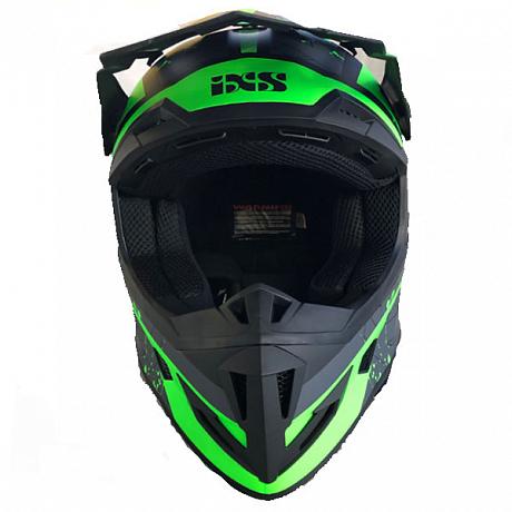 Кроссовый шлем IXS HX 361 2.0, чёрный/зелёный M