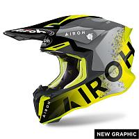 Кроссовый шлем Airoh Twist 2.0 Bit Yellow Gloss