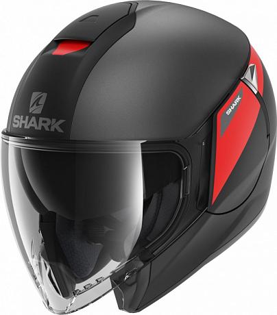 Shark шлем Citycruiser Karonn Mat черно-серо-красный XS