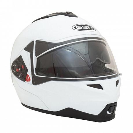 Шлем модуляр с солнцезащитными очками GSB G-339 White Glossy BT XS