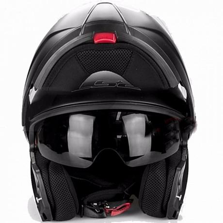 Снегоходный шлем модуляр с электростеклом LS2 FF325 STROBE черный мат. M