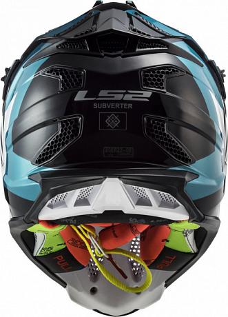 Кроссовый шлем LS2 MX700 Subverter Evo Max Черно бирюзовый
